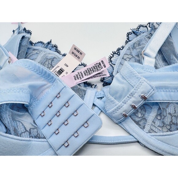 Victoria's Secret Nwt Dream Angels Blue Unlined Uplift w/ Sling Bra 40C - Picture 7 of 10